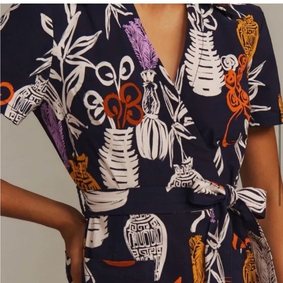 NWT Anthropologie Maeve Short-Sleeve Linen Tie-Waist Midi Dress XS - Picture 7 of 17